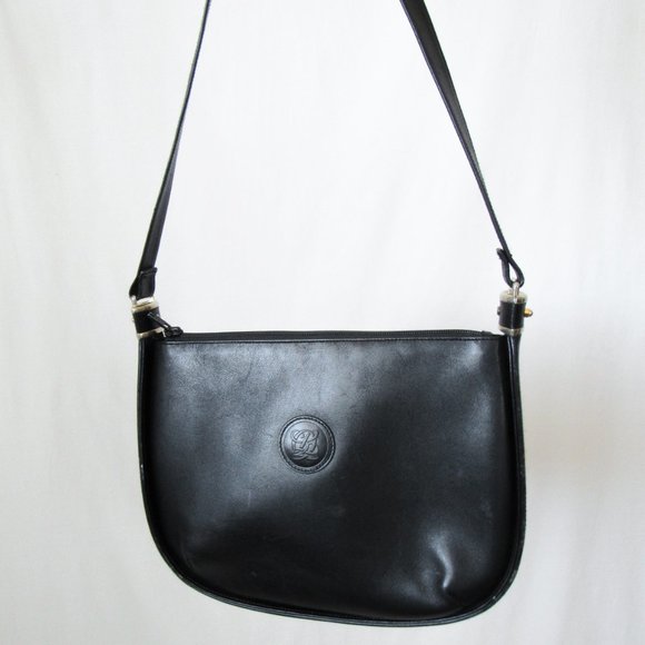 Vintage Classic Black Leather Shoulder Bag by Louis Quatorze. Made in Spain - Picture 12 of 12